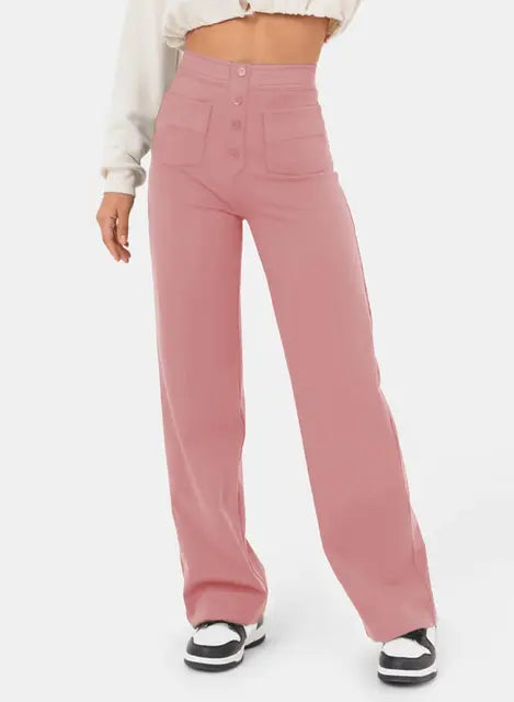 Women's Casual Straight High Waisted Pants