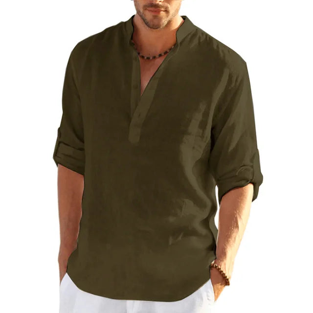 Long Sleeve Linnen T-Shirt
