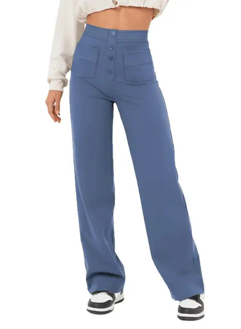 Women's Casual Straight High Waisted Pants