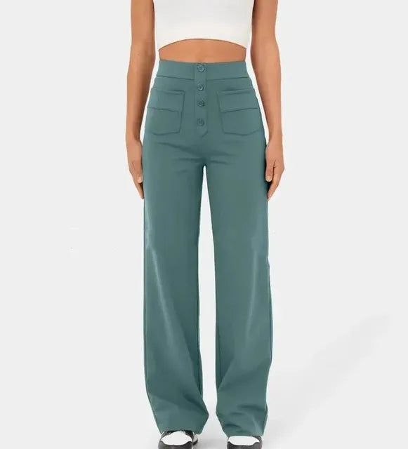 Women's Casual Straight High Waisted Pants