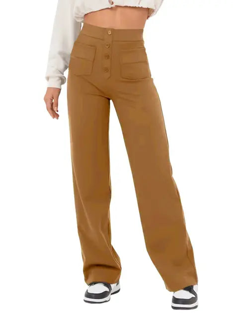 Women's Casual Straight High Waisted Pants