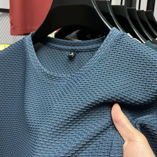 Summer Men’s T-Shirt - Ice Silk Mesh,Breathable