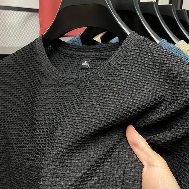 Summer Men’s T-Shirt - Ice Silk Mesh,Breathable