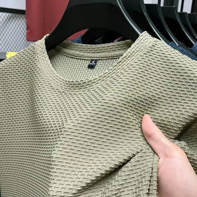 Summer Men’s T-Shirt - Ice Silk Mesh,Breathable