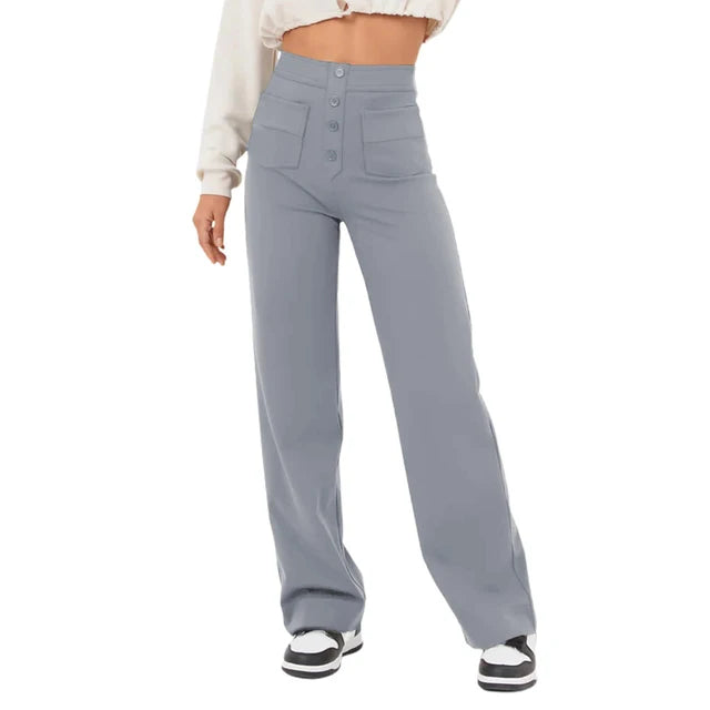 Women's Casual Straight High Waisted Pants