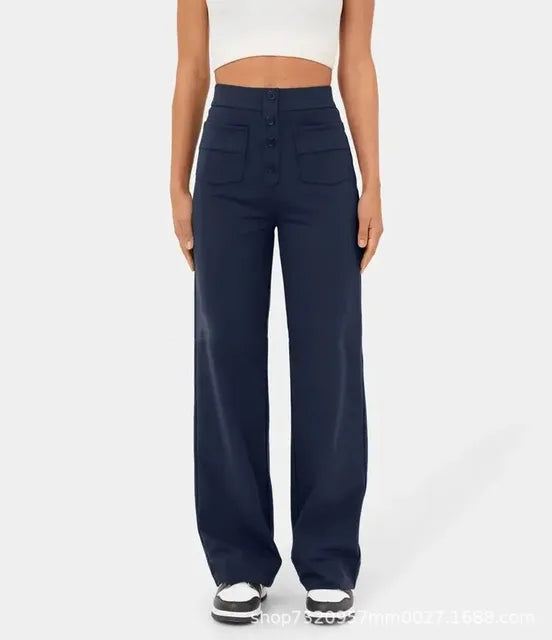 Women's Casual Straight High Waisted Pants