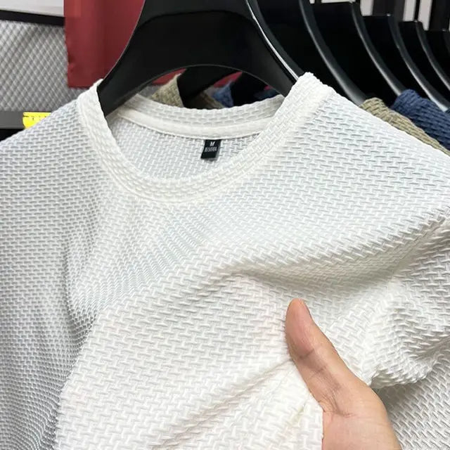 Summer Men’s T-Shirt - Ice Silk Mesh,Breathable