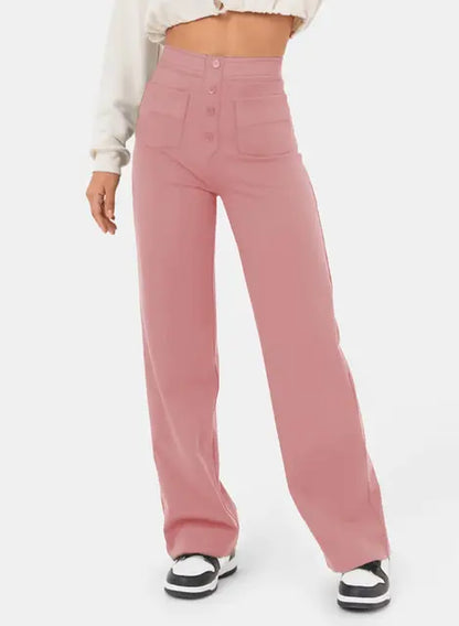 Women's Casual Straight High Waisted Pants