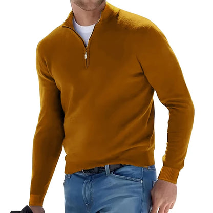 Half-Zip V-Neck Sweater