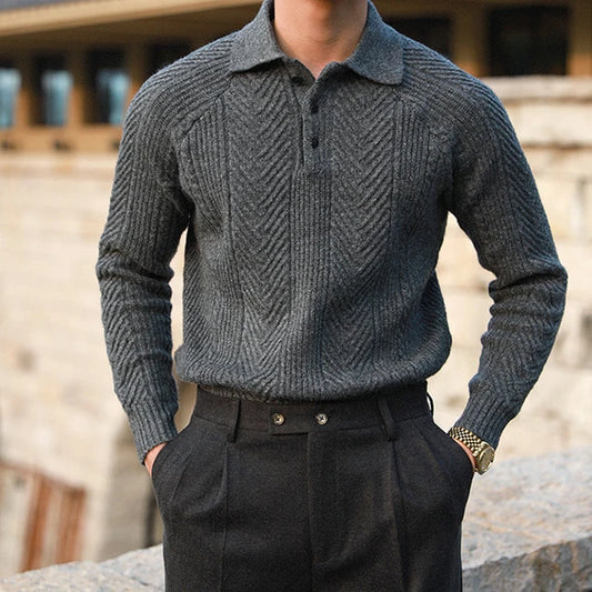 Men's Slim Fit Knitted Polo Shirt
